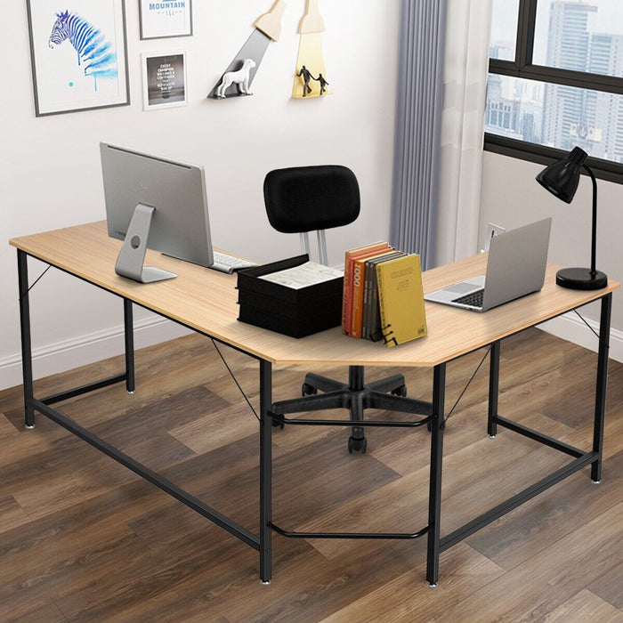 L-Shaped Corner Computer Desk with CPU Stand for Home and Office-