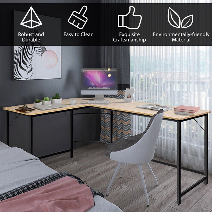 L-Shaped Corner Computer Desk with CPU Stand for Home and Office-