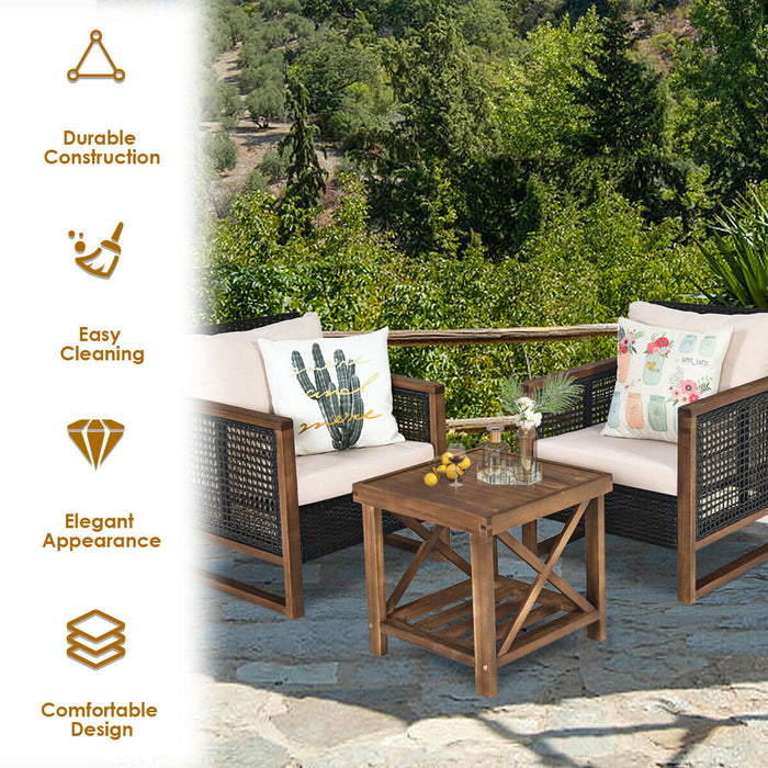 Outdoor Rattan Furniture Set - 3 Pieces Bistro Style with Cushioned Sofas - Ideal for Patio, Garden and Yard Relaxation