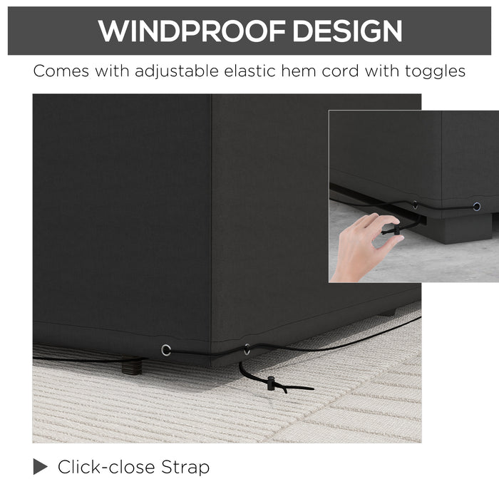 Outsunny 600D Oxford Table Set Cover Outdoor Garden Rattan Furniture Protection Cover Protector Waterproof Anti-UV, Black, 245 x 165 x 66 cm