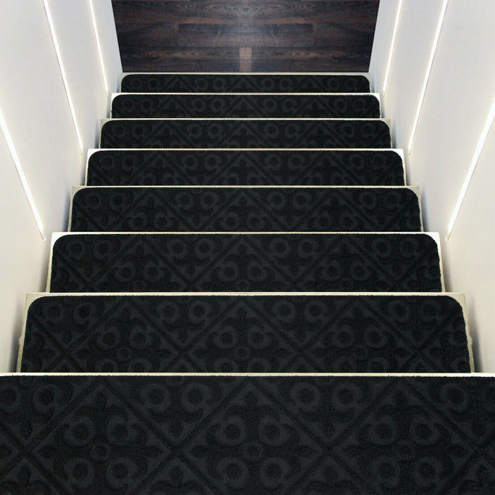 Non-Slip Stair Mats - Reusable Adhesive and Black Design - Perfect for Safety of Kids, Elderly or Pets