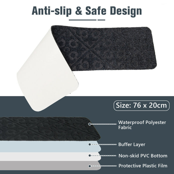 Non-Slip Stair Mats - Reusable Adhesive and Black Design - Perfect for Safety of Kids, Elderly or Pets