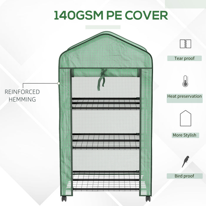 Outsunny Three-Tier Mini Greenhouse - Green | Aosom UK