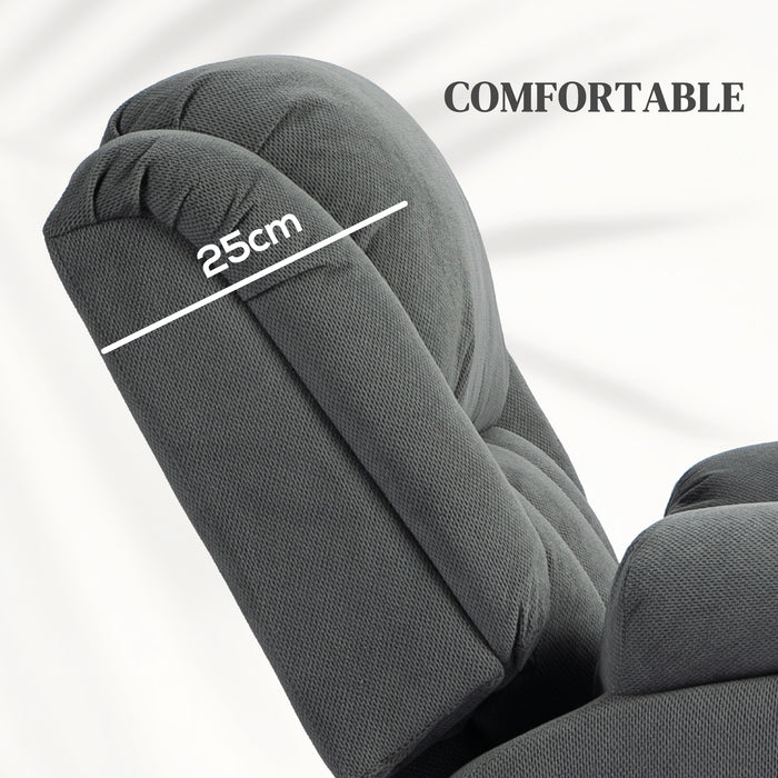 HOMCOM Recliner Armchair Lift Chair, Electric Recliner Chair with Vibration Massage and Heat, Wide Seat, USB Port, Grey
