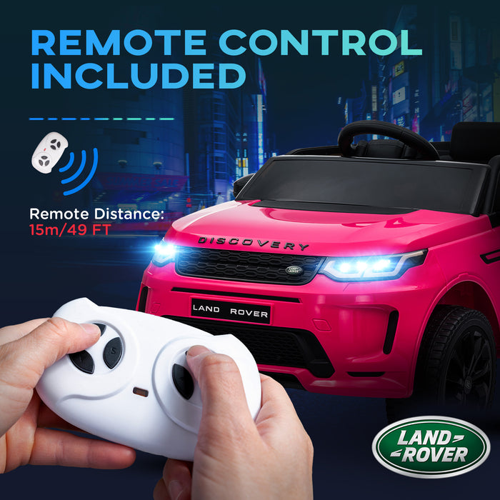 AIYAPLAY Land Rover Discovery Sport Licensed 12V Kids Ride on Car w/ Remote Control, Lights Music Horn, for 3-6 Years Pink