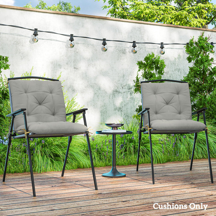 Outsunny Set of Two Outdoor Seat Cushions - Light Grey