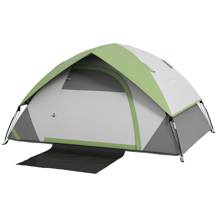 4-5 Person Single-Room Tent - 3000mm Waterproof with Sewn-in Groundsheet, Grey/Green - Ideal for Family Camping and Outdoor Adventures