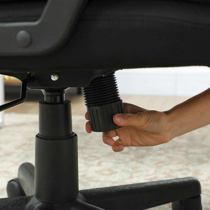 HOMCOM Linen-Look Padded Office Chair - Black