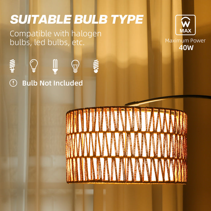 HOMCOM Floor Lamp for Living Room, Modern Standing Lamp with Dual-Layer Shade & Foot Switch, Height Adjustable Minimalist Tall Pole Lampshade for Bedroom, Office, Black