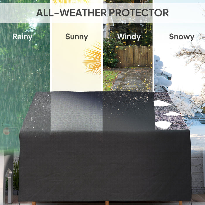 Outsunny 600D Oxford Cloth Furniture Cover, 2 Seater Sofa Protector for Garden Patio, Outdoor, Waterproof, Black, 140L x 84W x 56/94H cm