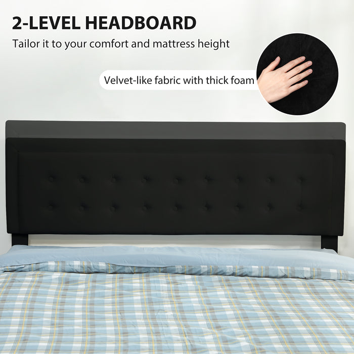 HOMCOM King Size Ottoman Bed Frame, with Front Drawer - Black
