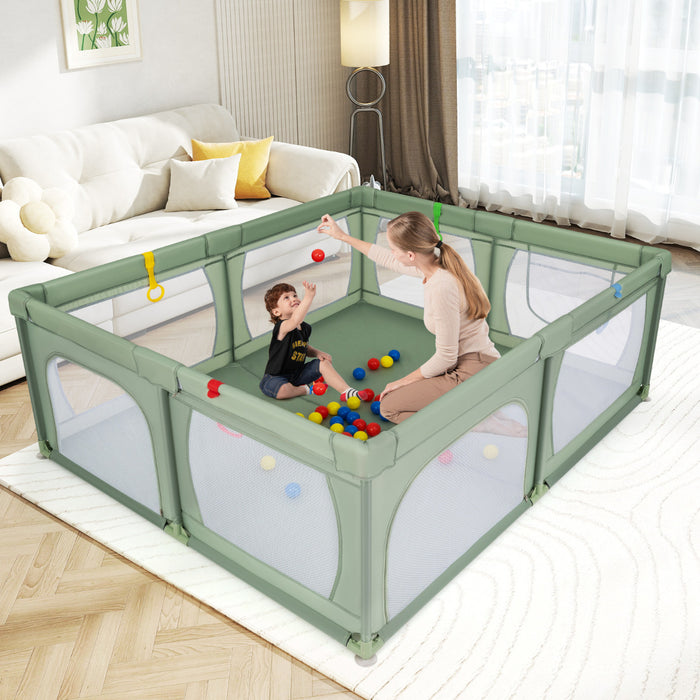 Indoor Safety Play Fence Infant Activity Center with 50 Ocean Balls-