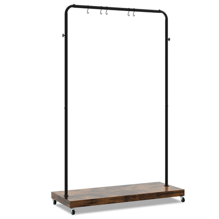 Industrial Clothes Rack Rolling Garment Rack with Bottom Storage Shelf-