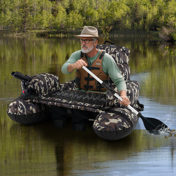 Inflatable Fishing Float Tube Portable Fishing Boat with Shoulder Straps-