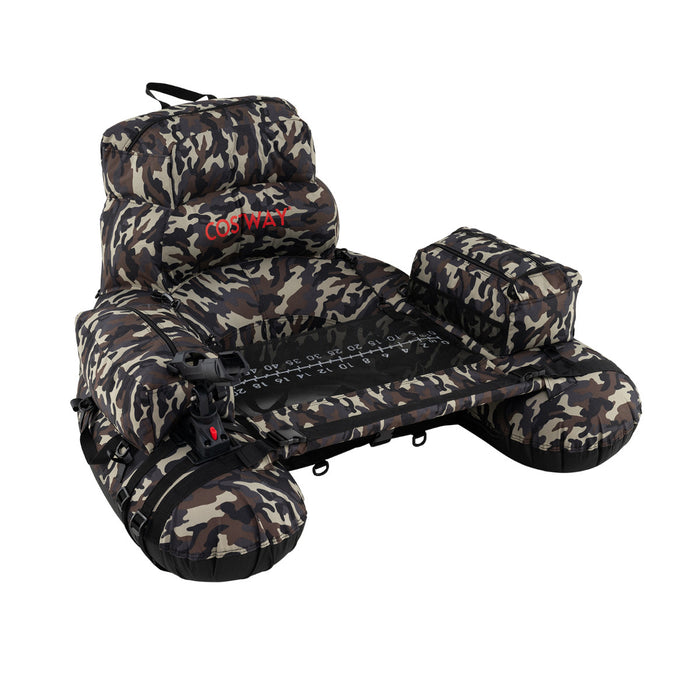 Inflatable Fishing Float Tube Portable Fishing Boat with Shoulder Straps-