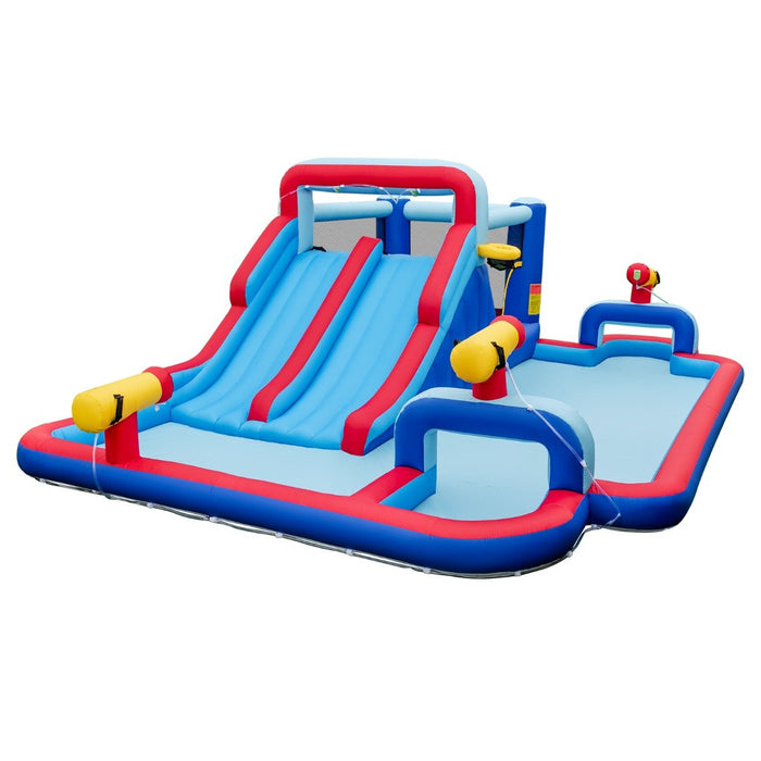 5-In-1 Inflatable Jumping House with Dual Slides and Climbing Wall