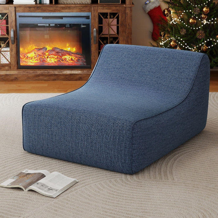 Inflatable Lounge Chair Ergonomic Blow Up Lazy Sofa with Detachable Cover and Anti-Slip Base-Grey