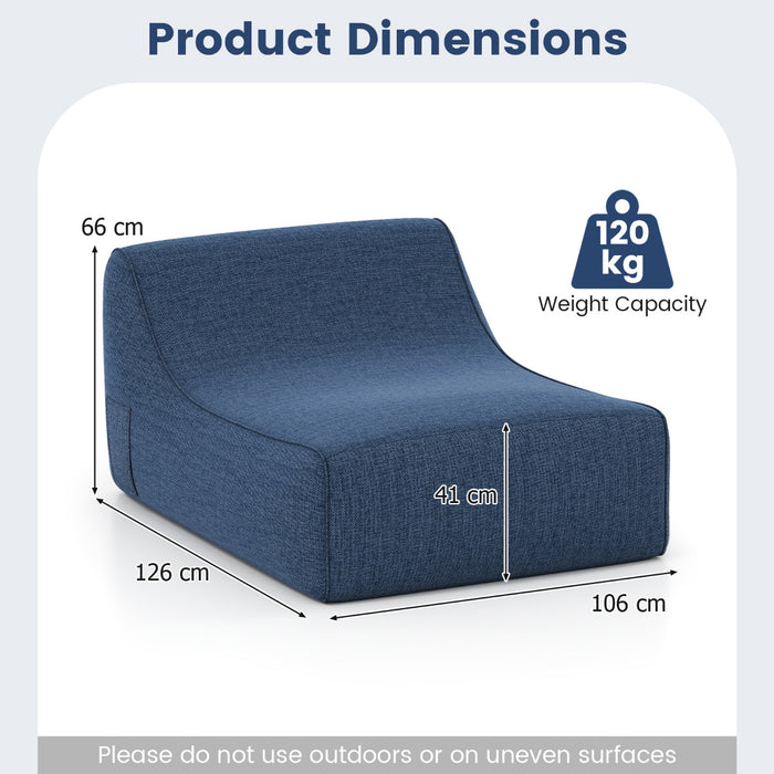 Inflatable Lounge Chair Ergonomic Blow Up Lazy Sofa with Detachable Cover and Anti-Slip Base-Grey