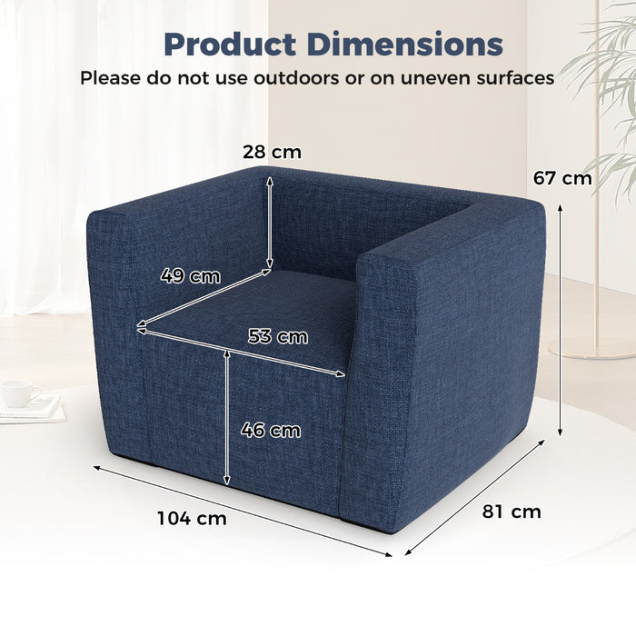 Inflatable Sofa Portable Blow Up Couch with Detachable Cover Single Lounger Air Sofa Chair-