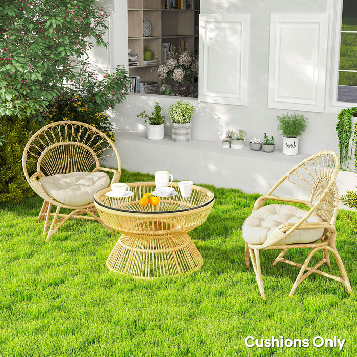 Outsunny Set of Two Φ60cm Outdoor Cushions - Beige