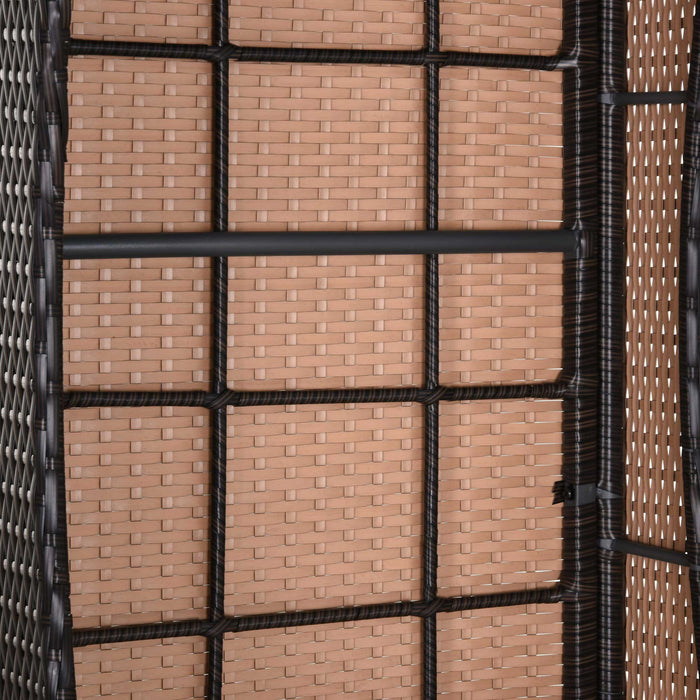 Outsunny 2PC Rattan Sun Lounger Recliner Bed Reclining Chair Patio Garden Outdoor Wicker Weave Adjustable Headrest with Fire Retardant Cushion – Brown