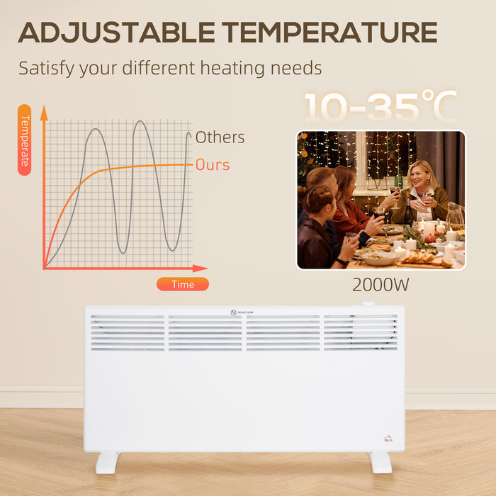 HOMCOM 2000W Convector Heater - White | Aosom UK