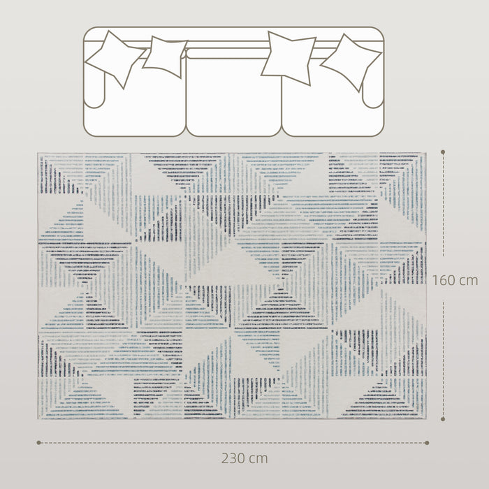 HOMCOM Modern Area Rug, Geometric Pattern Non-Slip Washable Rug, Soft Floor Carpet for Living Room, Bedroom, Dining Room, Home Office, 230 x 160 cm, Multi-Coloured