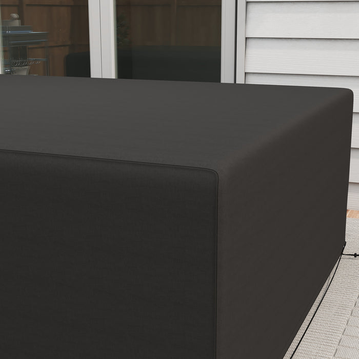 Outsunny 600D Oxford Table Set Cover Outdoor Garden Rattan Furniture Protection Cover Protector Waterproof Anti-UV, Black, 245 x 165 x 66 cm