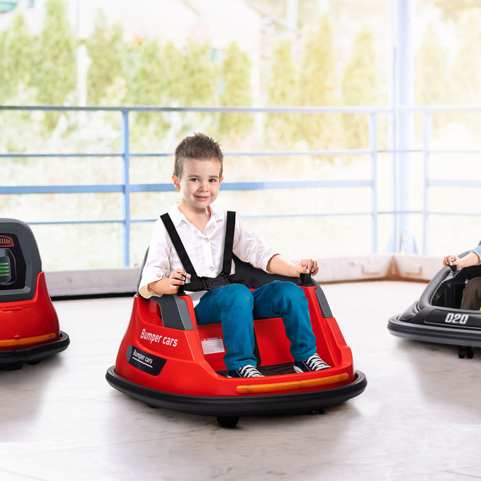 360° Spinning Bumper Car for Kids - Electric 12V Ride-on with Lights & Music - Fun and Safe for 1.5-5 Year Olds, Vibrant Red