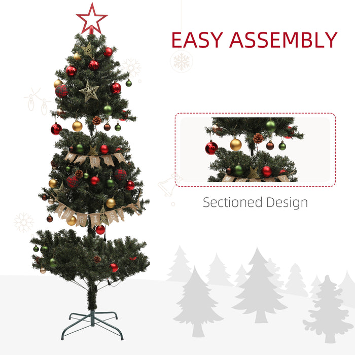 HOMCOM 6ft Pre-Lit and Decorated Christmas Tree | Aosom UK
