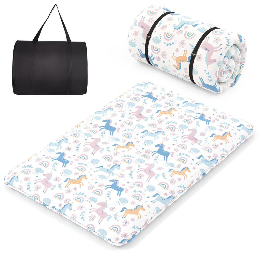 Japanese Floor Mattress with Washable Cover and Carry Bag-Rainbow-