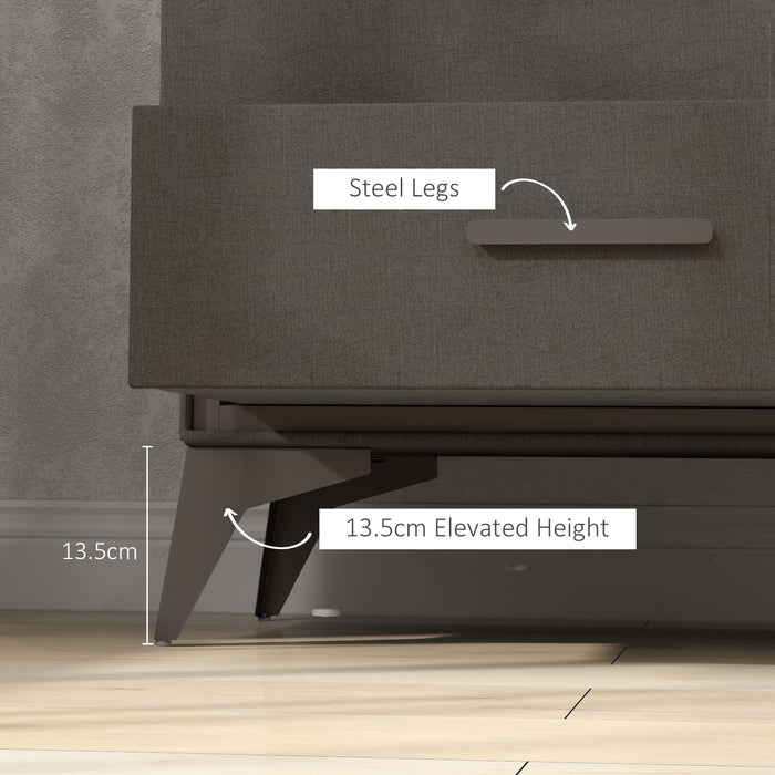 HOMCOM Chest of Drawers, 4 Drawer Fabric Dresser with Steel Frame for Bedroom, Living Room, Easy to Assemble, Brown