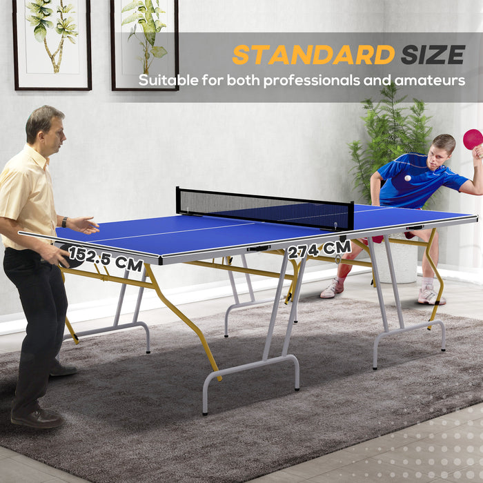 Foldable 9FT Table Tennis Set with Accessories - Complete Ping Pong Kit with Net, Paddles, Balls, and Protective Cover - Ideal for Indoor/Outdoor Recreation and Entertainment