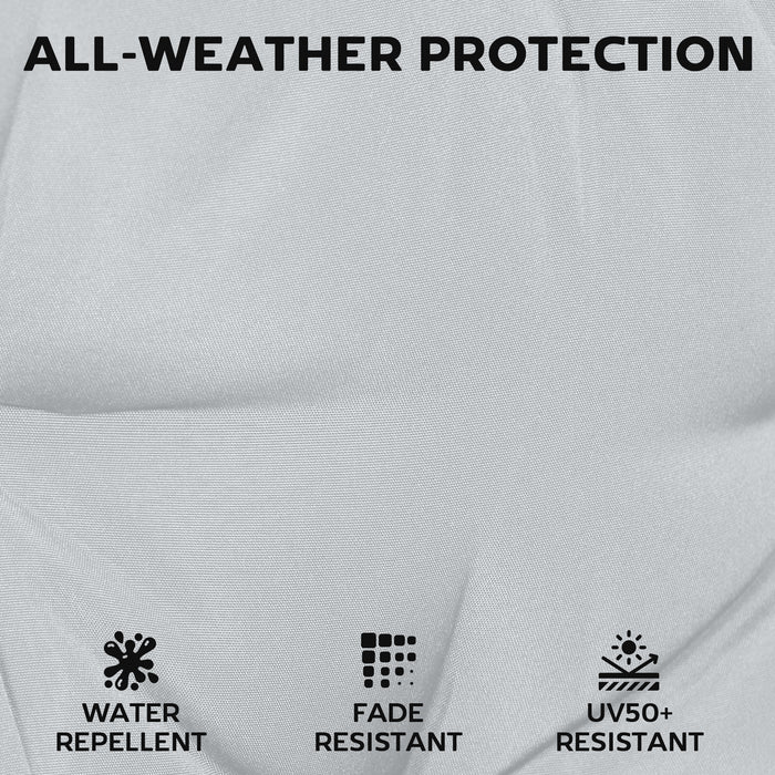 Outsunny Set of 6 Outdoor Seat Cushions with Machine Washable Cover, Water Repellent Seat Cushions Light Grey