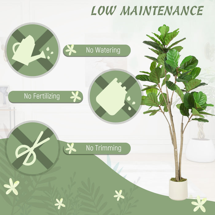 HOMCOM 150cm Artificial Ficus Tree - Green