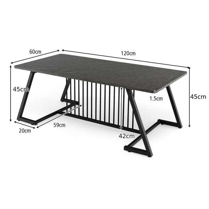 Modern Faux Marble Coffee Table with with Adjustable Feet-