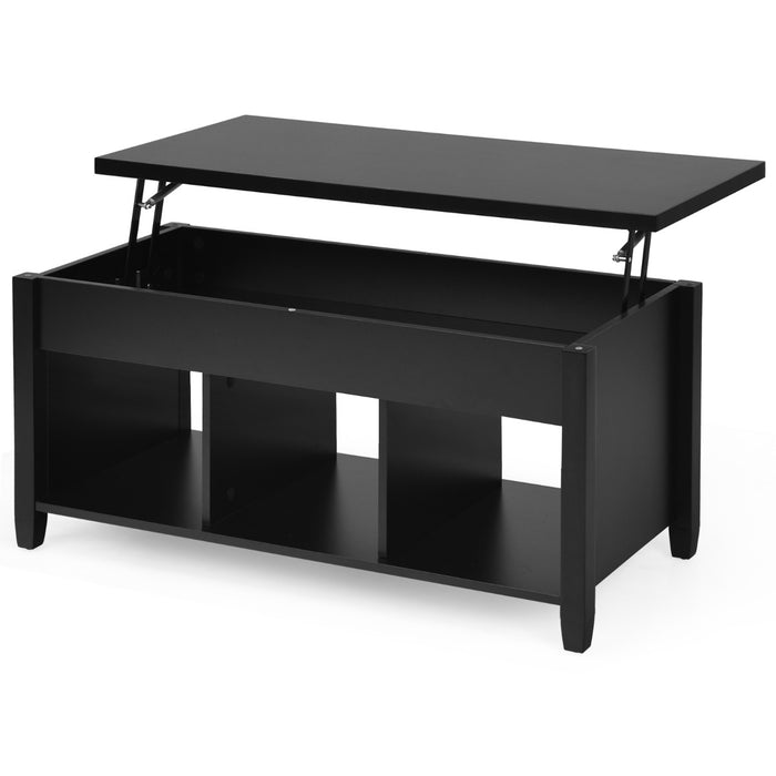 Rising Center Table with Lift Top Hidden Compartment-