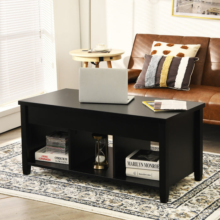 Rising Center Table with Lift Top Hidden Compartment-