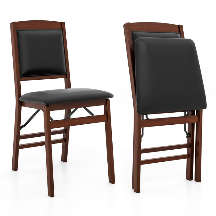 Set of 2 Dining Chairs - With Comfortable Padded Seat and Soft Backrest in Brown - Ideal for Enhancing Dining Room Comfort and Style