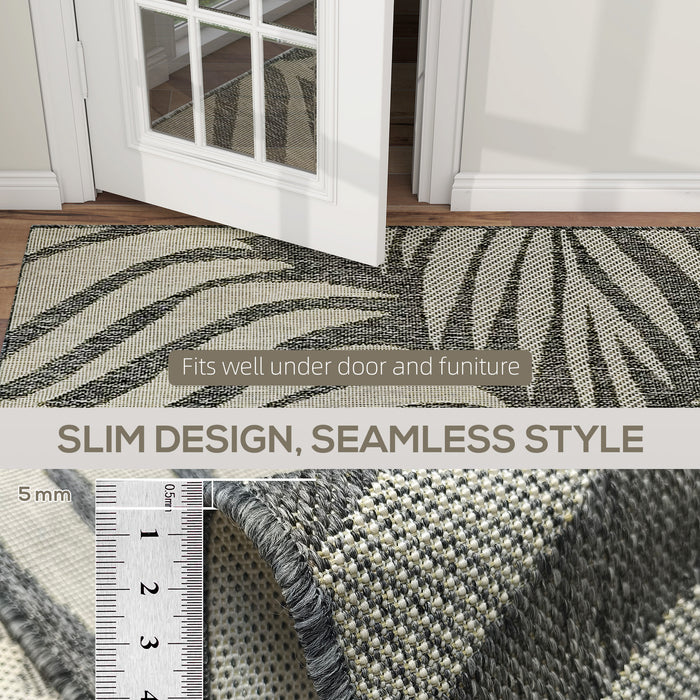 HOMCOM UV Resistant Indoor & Outdoor Area Rug, Easy-Cleaning Machine Washable Rug for Patio, Garden, Kitchen, Bathroom or Living Room, 230 x 160 cm, Grey