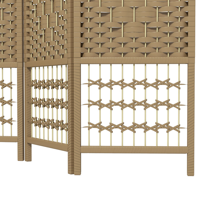 HOMCOM 3 Panel Folding Room Divider, Privacy Screen, Paravent Partition Separator for Living Room, Bedroom, Natural Wood