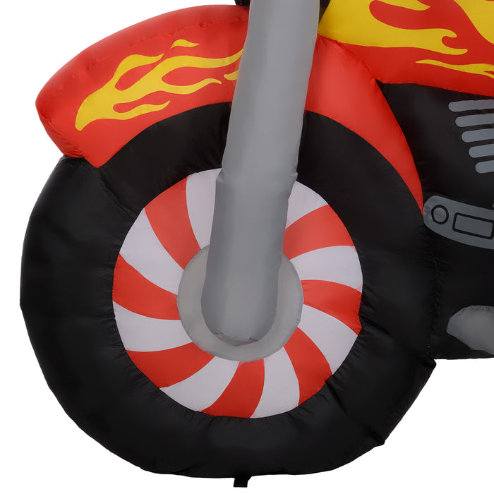 Outsunny 5.6ft Inflatable Santa Claus Motorcycle Decoration | Aosom UK