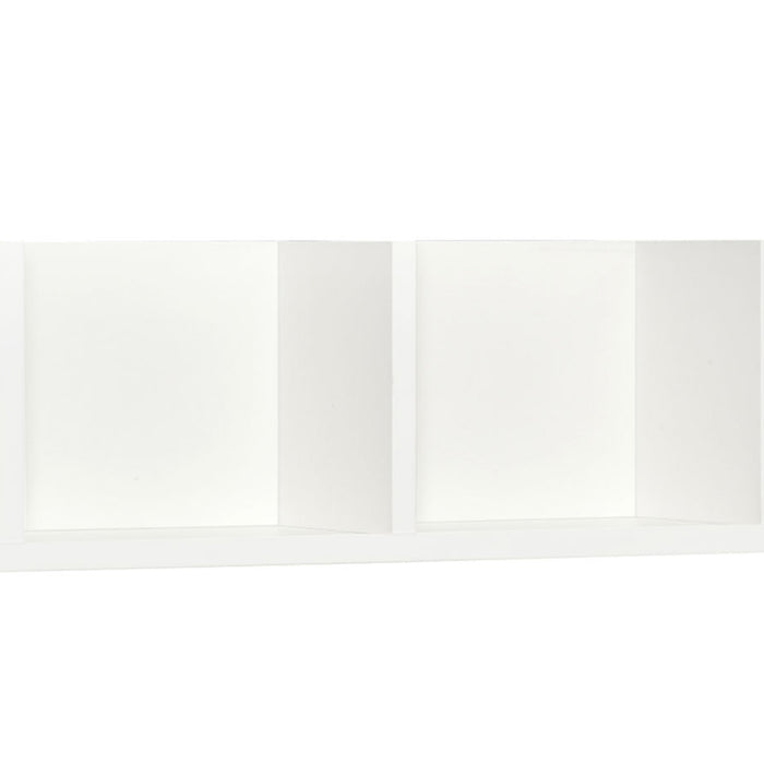 HOMCOM Wall Mount 84 CD / 56 DVD/Blu-ray/ Media Storage Rack 4 Cubes, Wooden Shelf Organiser Unit Bookcase Display, Set of 2, White