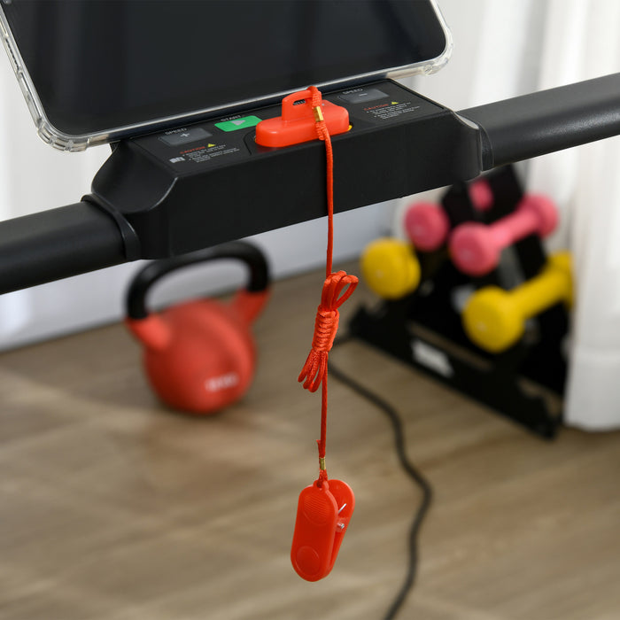 HOMCOM Foldable Walking Treadmill, with LED Display and Wheels, for Home, Office & Fitness Studio, Orange