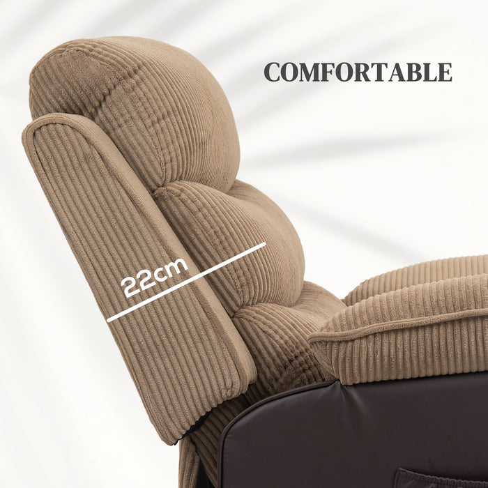 HOMCOM Power Lift Recliner Chair for Elderly, Patchwork Design Oversized Electric Riser and Recliner Armchair for Living Room with Remote Control and 2 Side Pockets, Brown