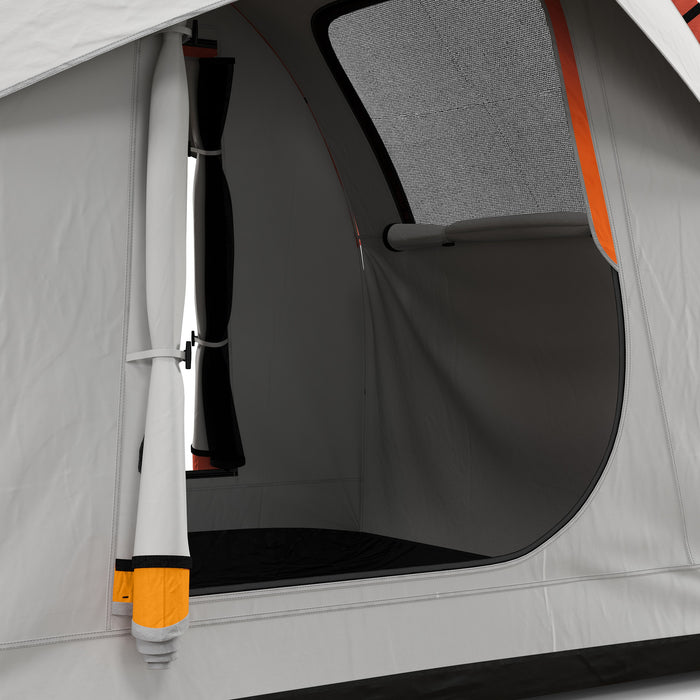 Outsunny SUV Car Tent for Camping, Waterproof PU2000mm, 5 Man Tailgate Tent, 2.4 x 2.1 m, Grey and Orange