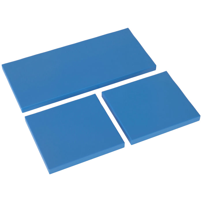 Outsunny Outdoor Seat Cushion Pads for Rattan Furniture, 3 PCs Garden Furniture Cushions,  Sky Blue