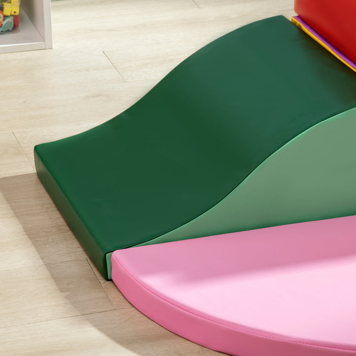 Kids' 6-Piece Soft Play Set - Climb and Crawl Foam Blocks in Red - Perfect for Active Toddlers and Young Children