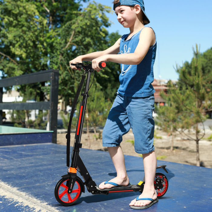 Kick Scooter with Adjustable Handlebar and Anti-Shocking Suspension-