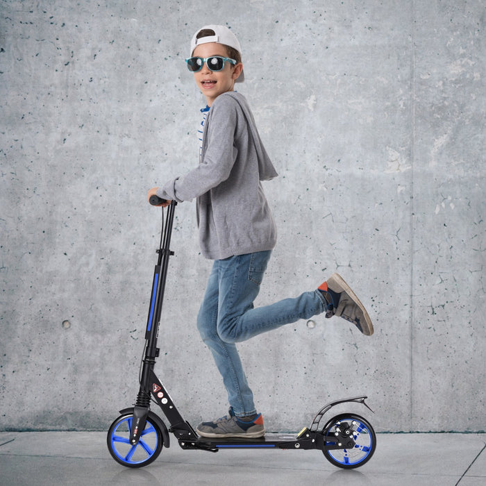 Kick Scooter with Adjustable Handlebar and Anti-Shocking Suspension-